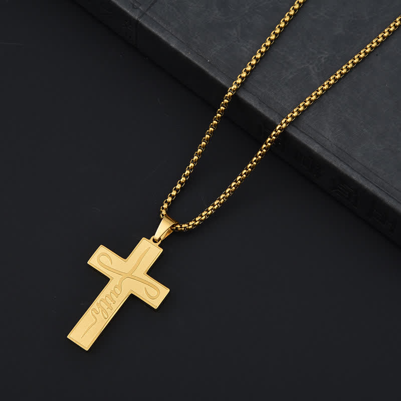 Polished Plain Faith Cross Chain Necklace: Token of Gentle Abiding Grace