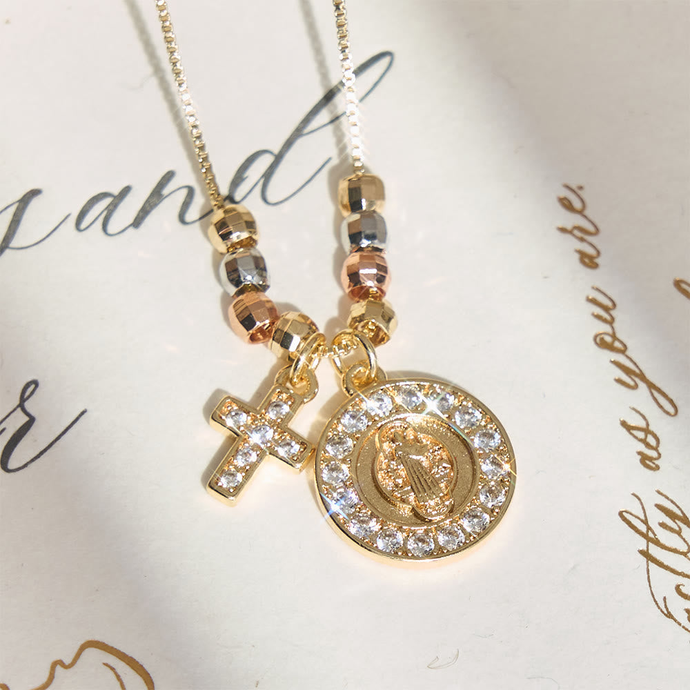 Mixed‑Bead St. Benedict Cross Pendant Necklace: Sign of Everlasting Sacred Safeguard