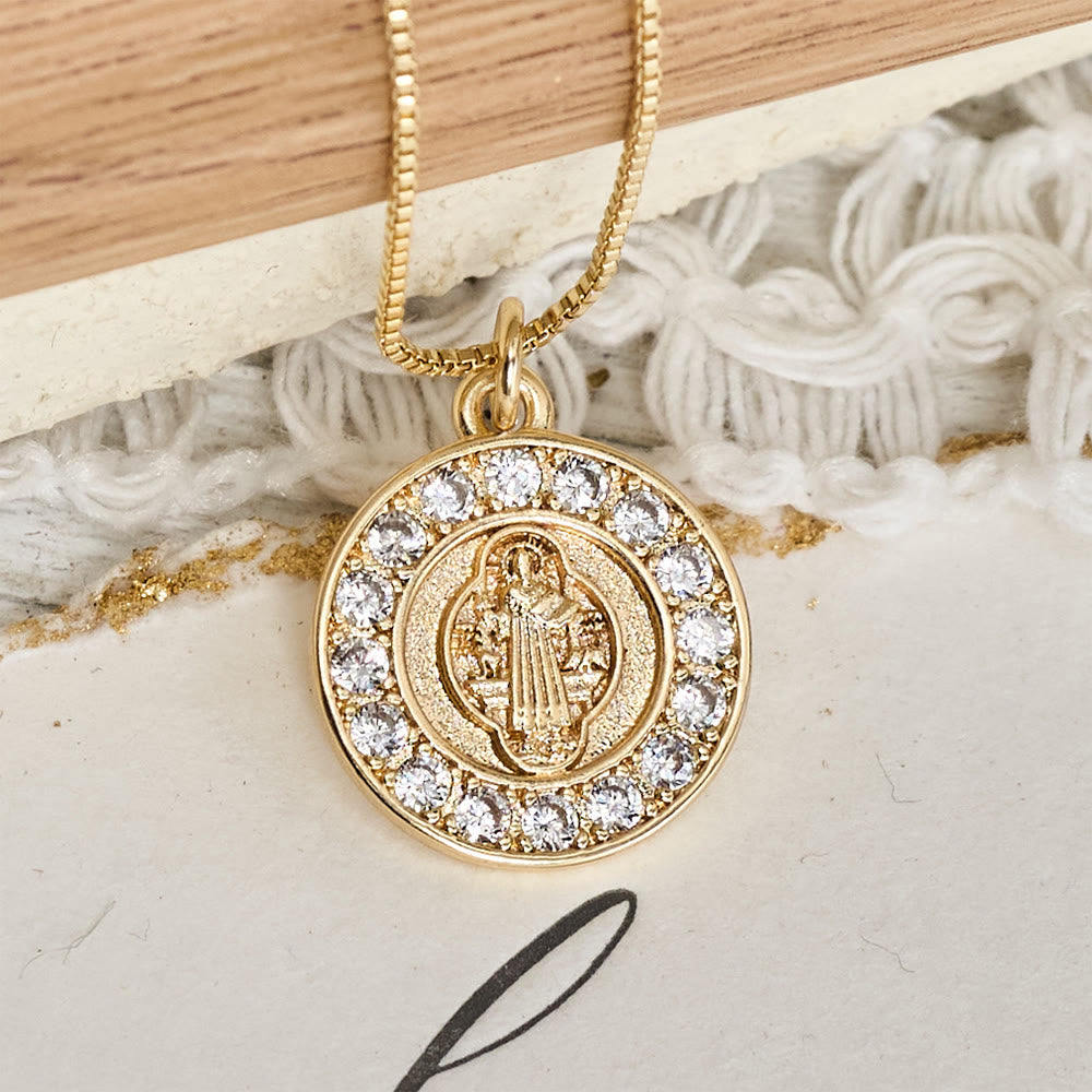 Mixed‑Bead St. Benedict Cross Pendant Necklace: Sign of Everlasting Sacred Safeguard