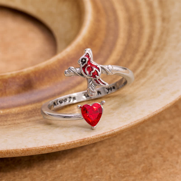 The Vitality of Jesus: Red Cardinal Adjustable Ring