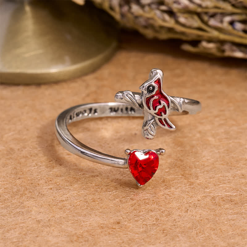 The Vitality of Jesus: Red Cardinal Adjustable Ring