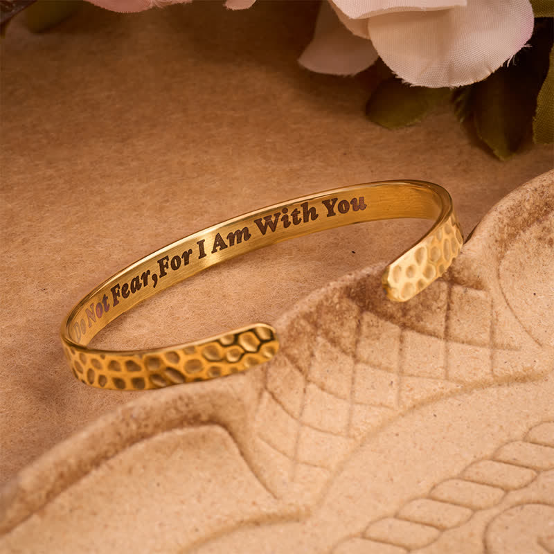Hidden Scripture Stainless Cuff Bracelet: Secret Reminder of Divine Companionship