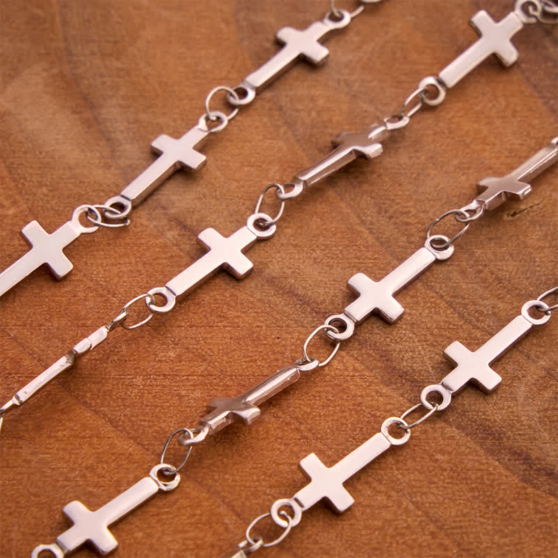 Our Lady Medal Cross Link Rosary: Token of Gentle Divine Comfort