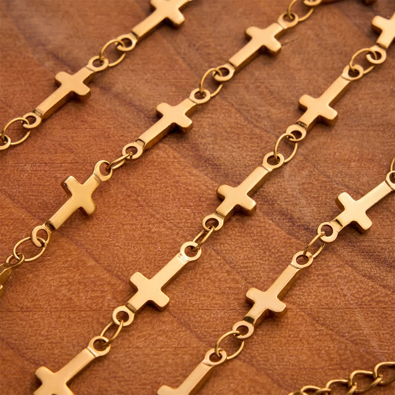 Our Lady Medal Cross Link Rosary: Token of Gentle Divine Comfort