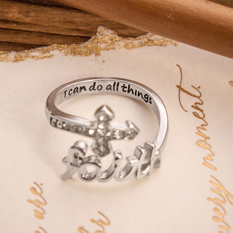 I Can Do All Things Engraved Faith Cross Ring: Token of Gentle Divine Strength