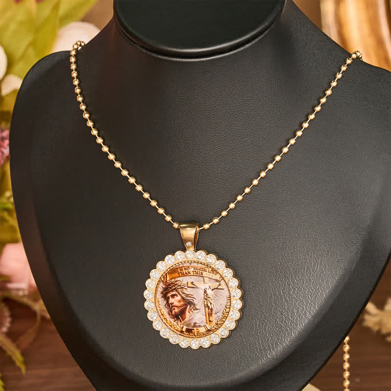 Printed Alloy Jesus Crucifix Pendant Necklace: Sign of Eternal Heavenly Salvation
