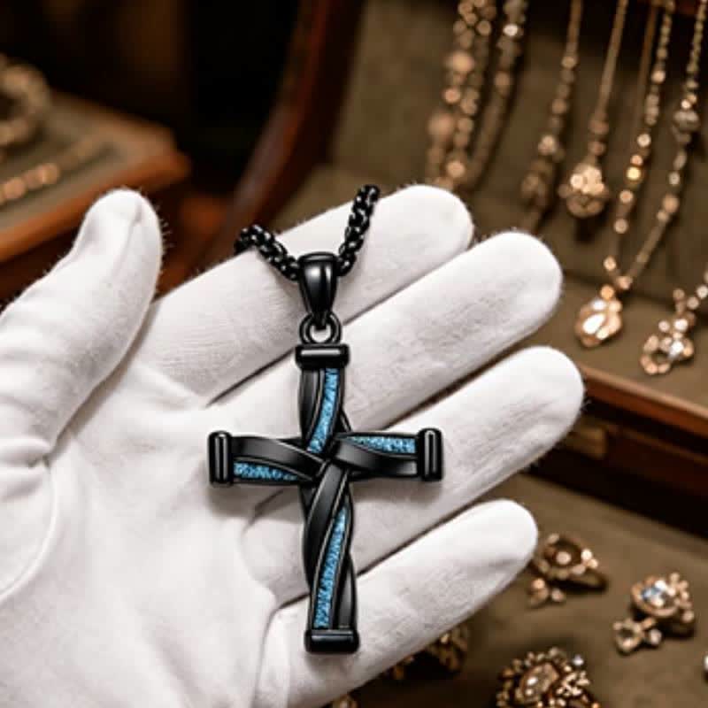 Curved Intertwined Zinc Alloy Cross Pendant: Symbol of Timeless Sacred Unity