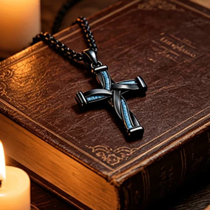 Curved Intertwined Zinc Alloy Cross Pendant: Symbol of Timeless Sacred Unity