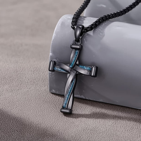 Curved Intertwined Zinc Alloy Cross Pendant: Symbol of Timeless Sacred Unity