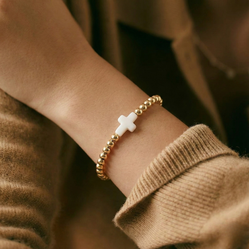 Gold Cross Bracelet