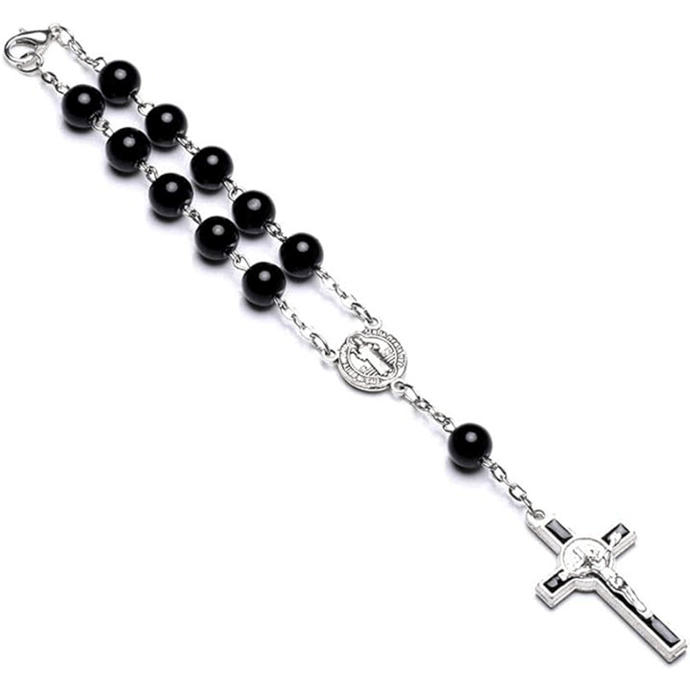Handmade Beaded Cross Bracelet Pocket Rosary