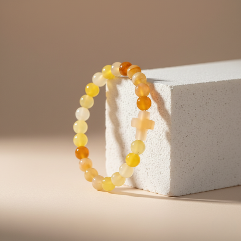 Orange Cross Bracelet