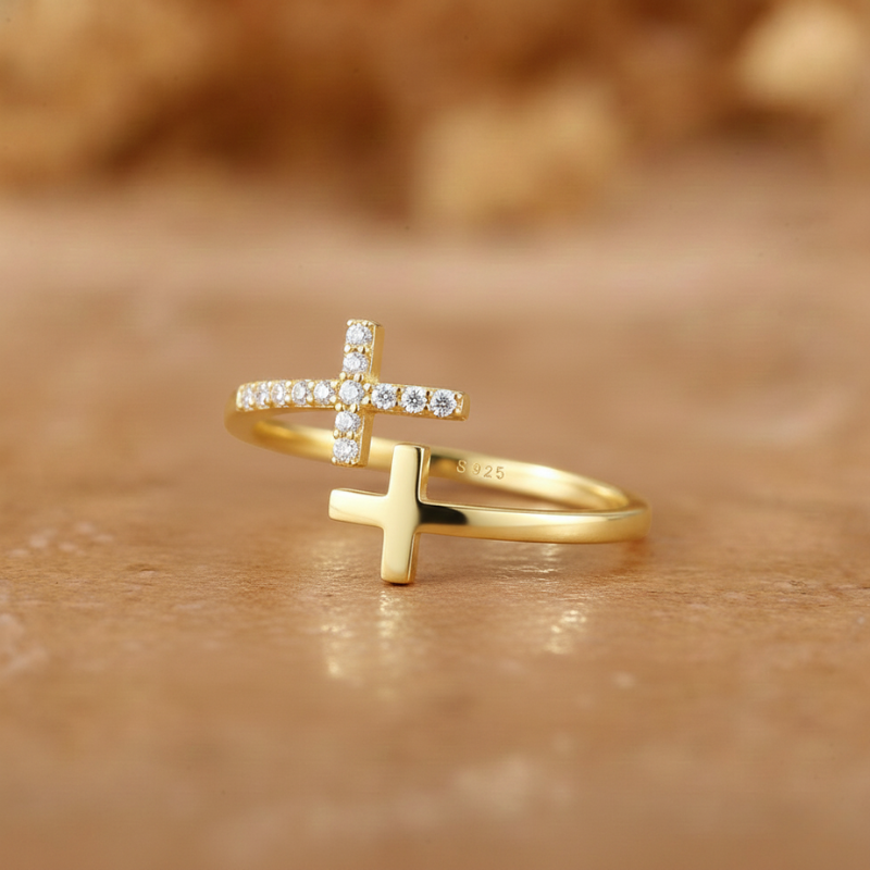 Wrapped Cross Ring