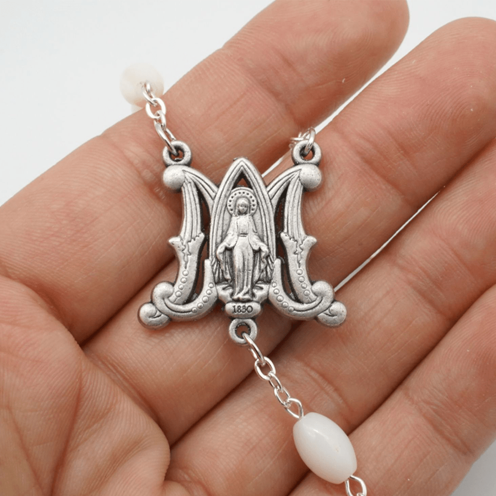 Blessed Virgin Mary: Catholic Mother-of-Pearl Rosary
