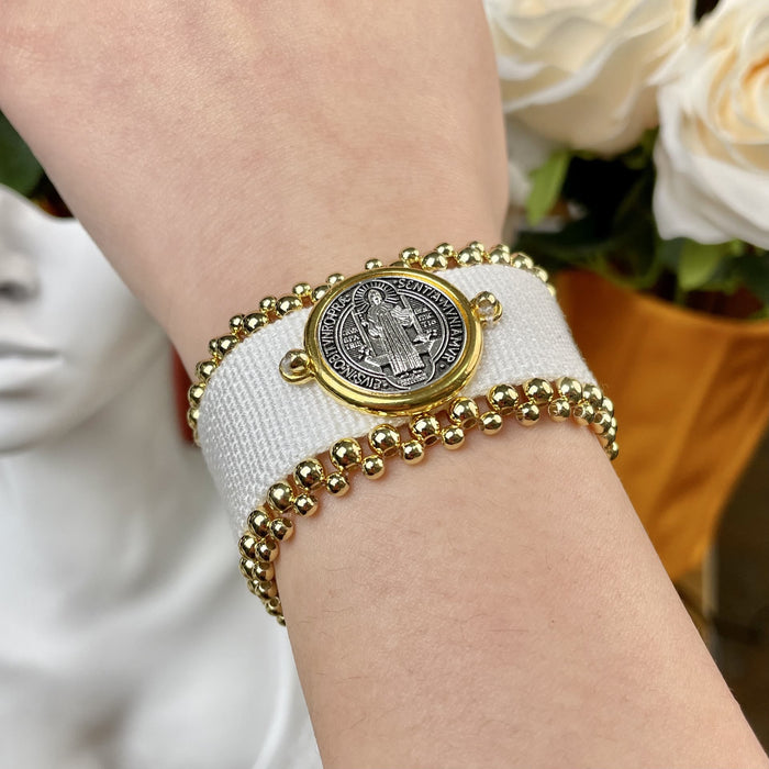 Handmade St. Benedict Protection Braided Bracelet