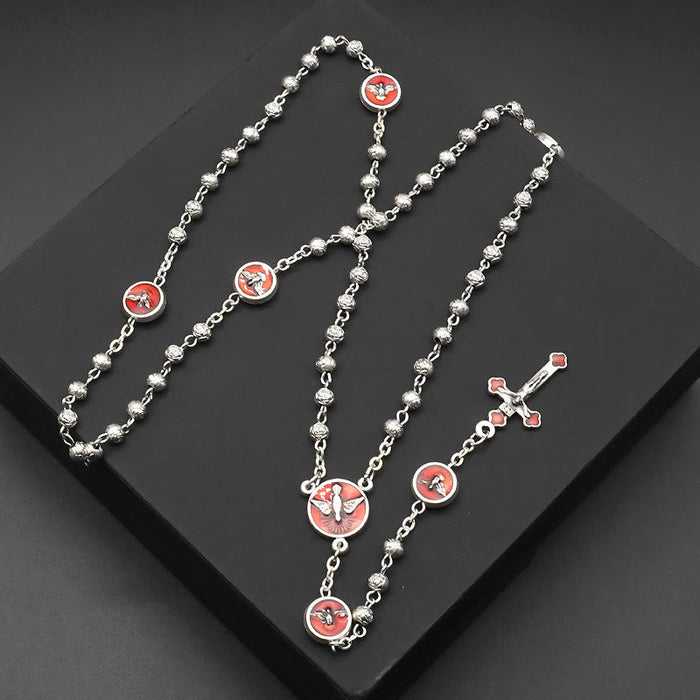 Enamel Holy Spirit Catholic Rosary