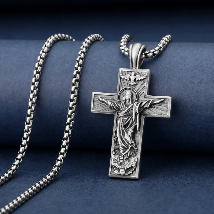 the Jesus Ascension Cross Necklace