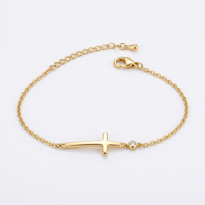 Crucifix Gold Bracelet