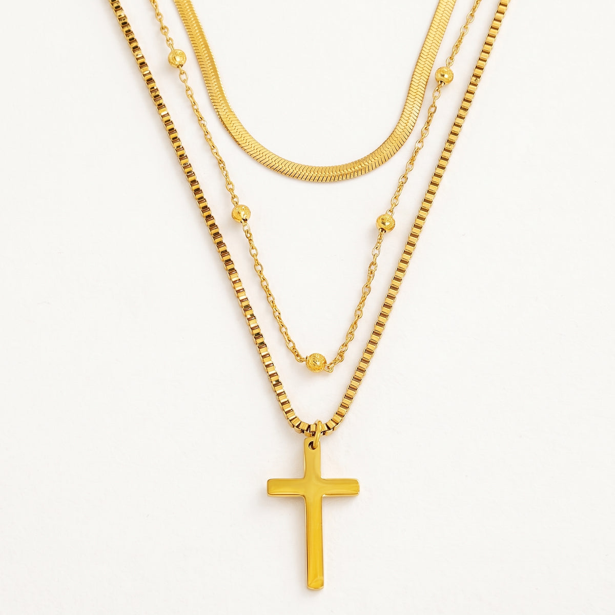 Layered Crucifix Necklace