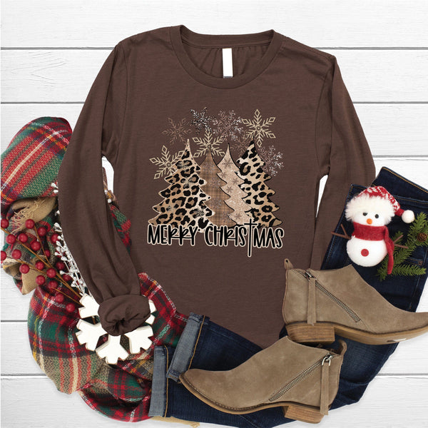 Merry Christmas Leopard Long Sleeve