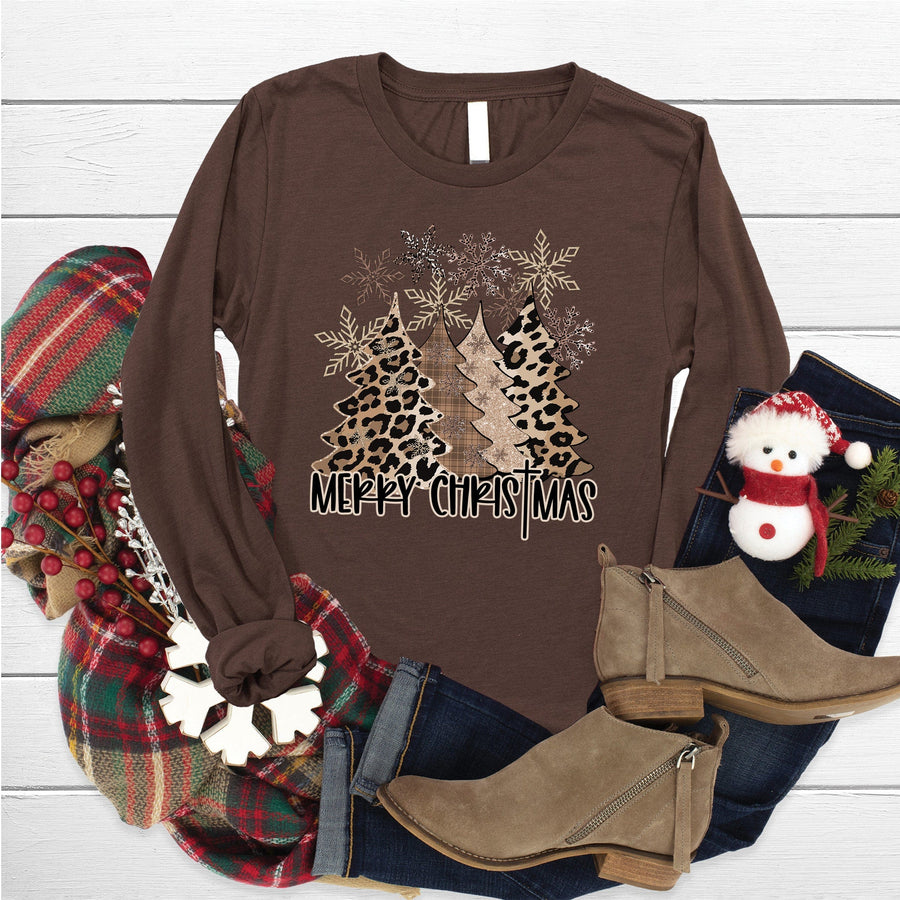 Merry Christmas Leopard Long Sleeve
