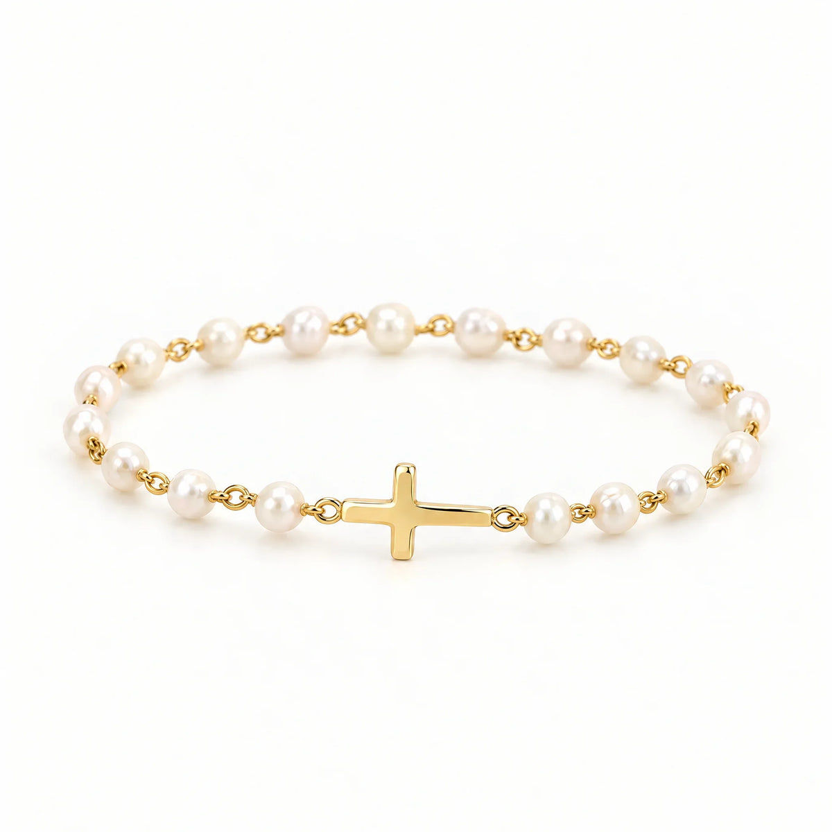 Pearl Cross Bracelet