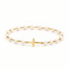 Pearl Cross Bracelet