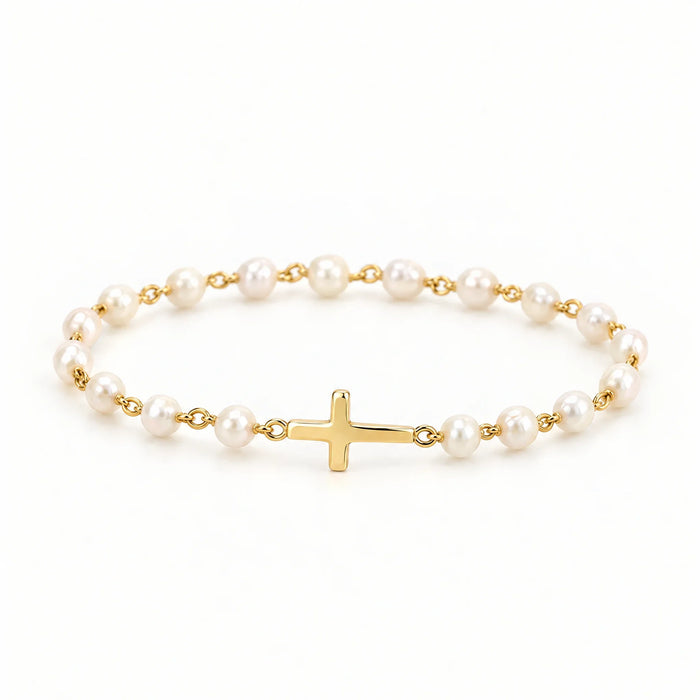 Pearl Cross Bracelet
