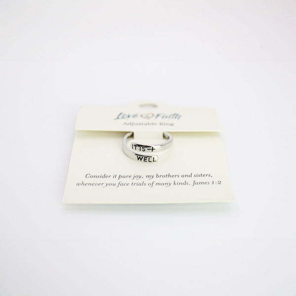 Love in Faith Christian Rings for Women | Adjustable Faith Inspired Jewelry, Gold Plated Rings, Christian Gifts for Mom, Daughter & Friends