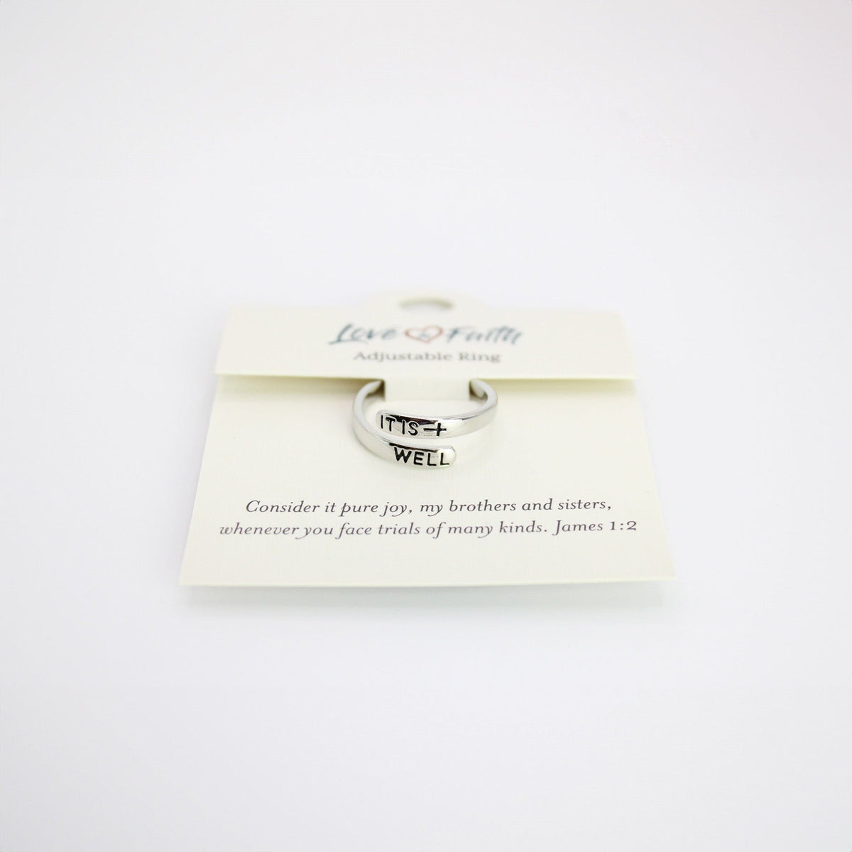Love in Faith Christian Rings for Women | Adjustable Faith Inspired Jewelry, Gold Plated Rings, Christian Gifts for Mom, Daughter & Friends