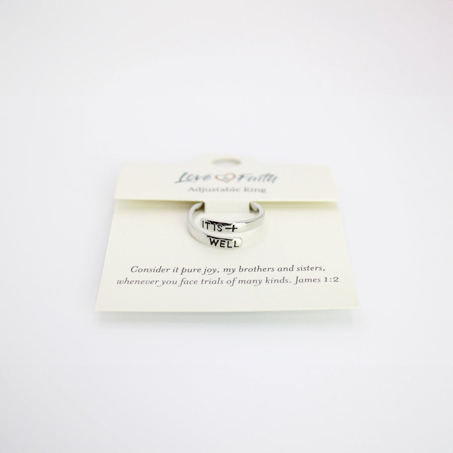 Love in Faith Christian Rings for Women | Adjustable Faith Inspired Jewelry, Gold Plated Rings, Christian Gifts for Mom, Daughter & Friends