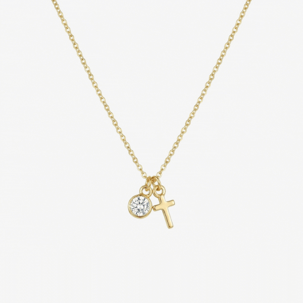 Birthstone Cross Necklace