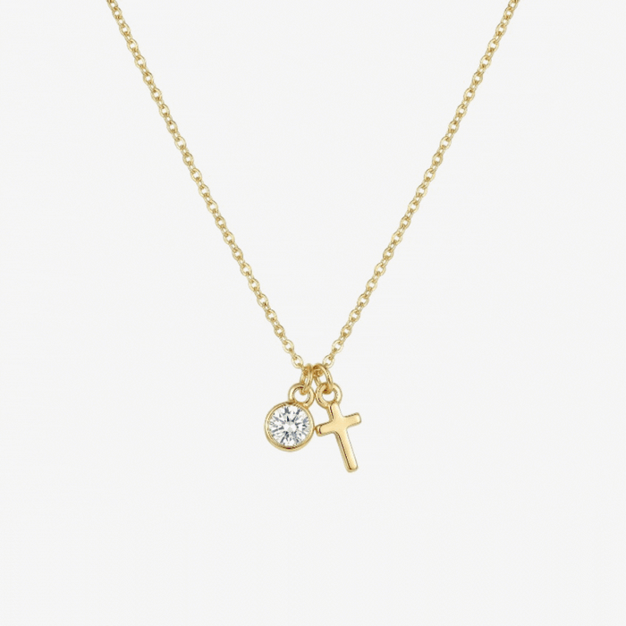 Birthstone Cross Necklace
