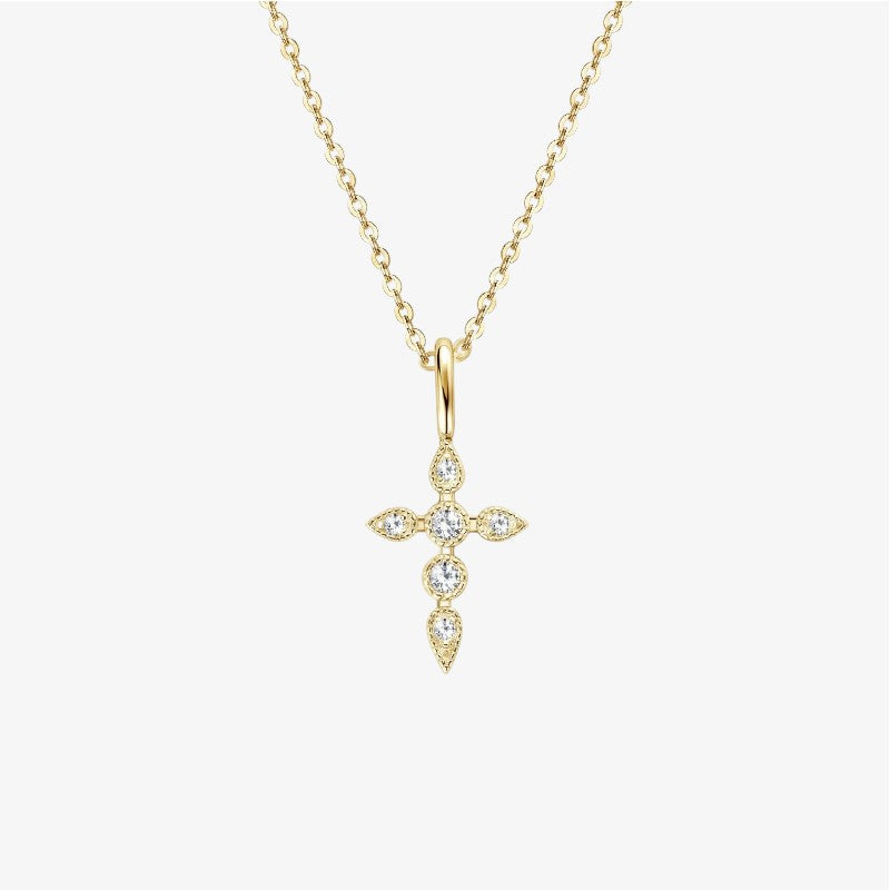 Signature Moissanite Cross Necklace