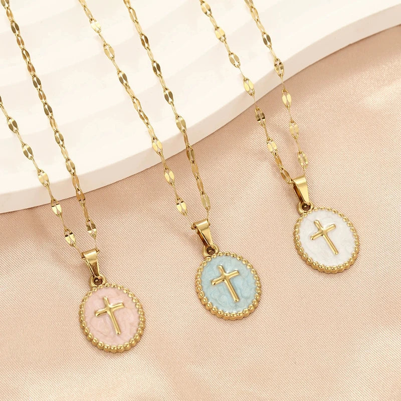 Agape Cross Coin Necklace
