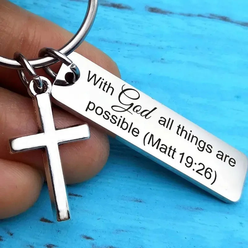 With God All Things Are Possible Keyring
