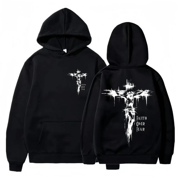 Faith Over Fear Crucifix Hoodie