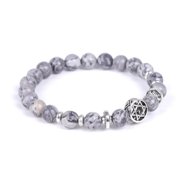 Star of David Stone Bead Bracelet