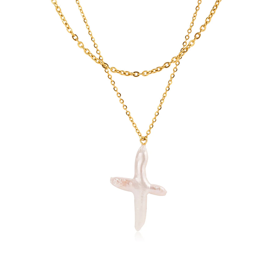 Pearl Cross Necklace
