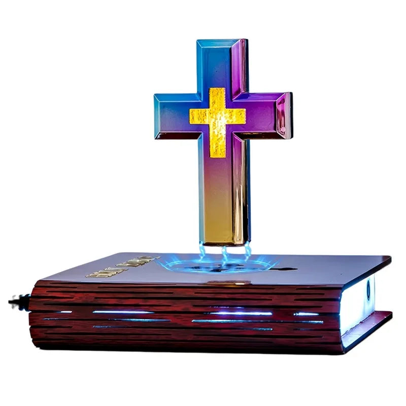 Levitating Cross Bible Lamp