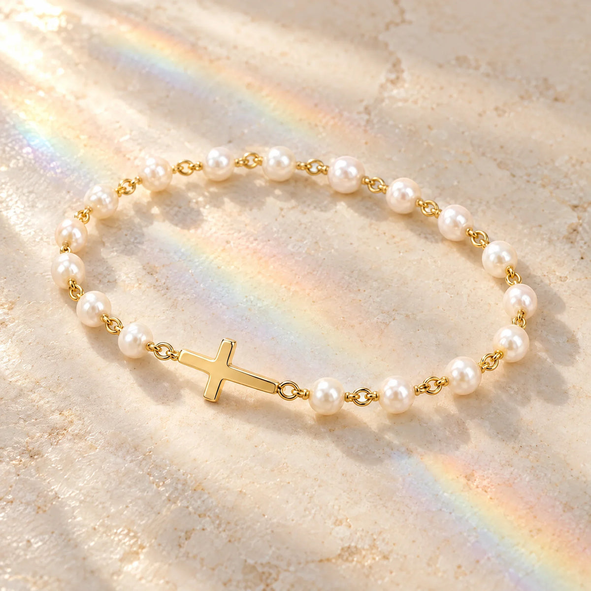 Pearl Cross Bracelet