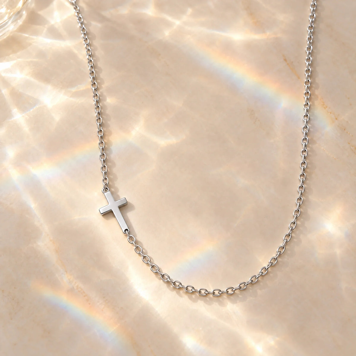 Sideways Cross Necklace