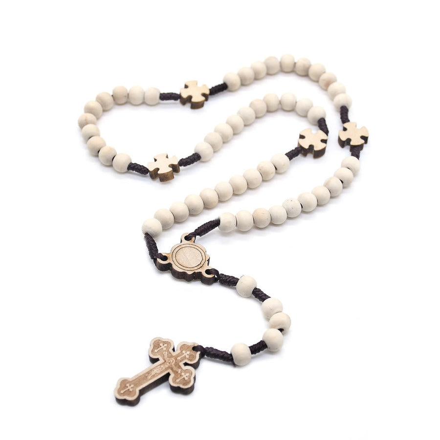 Christ Wooden Cross Prayer Rosary