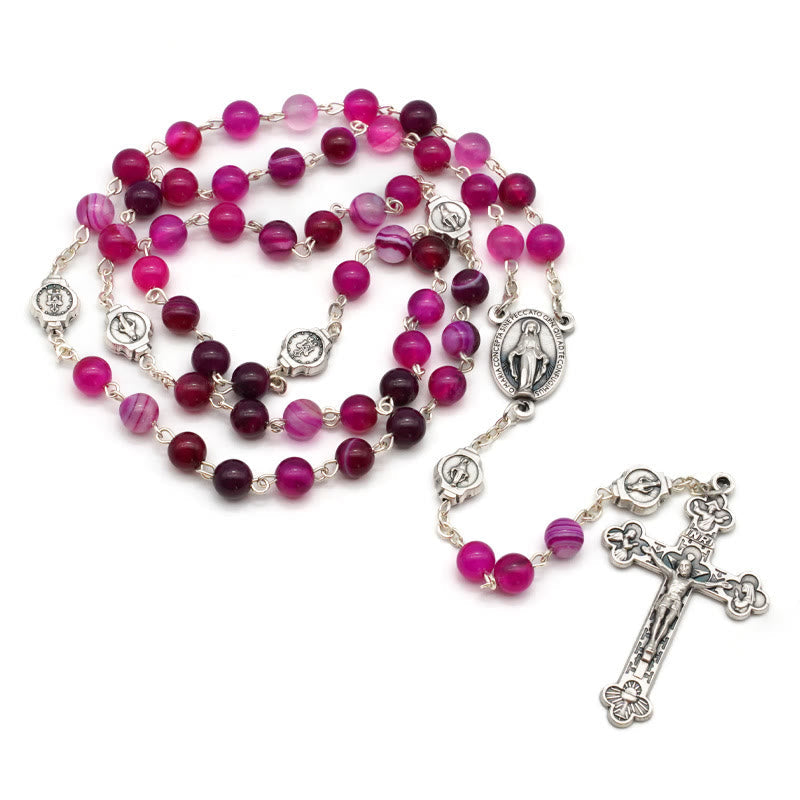 Agate Blessing Prayer Rosary (3 color)