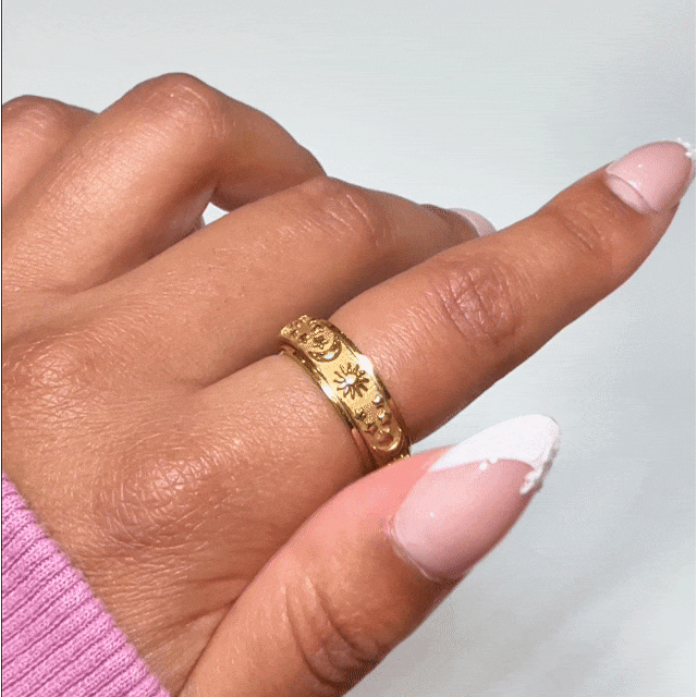Day & Night Prayer Spinner Ring — spinning band