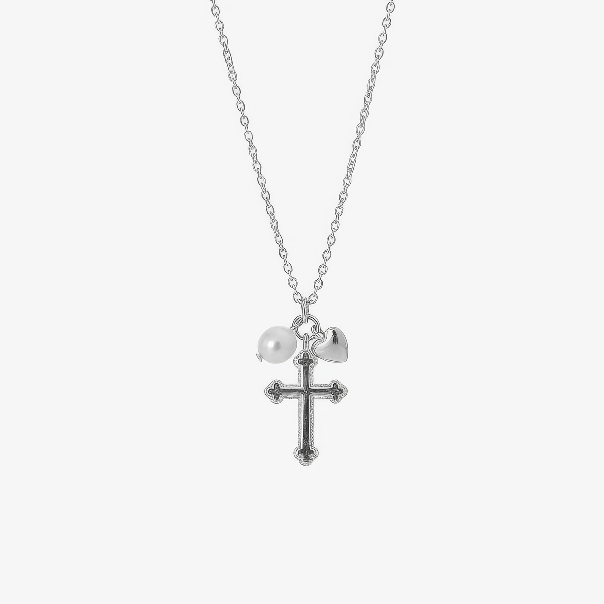 Triple Charm Cross Necklace