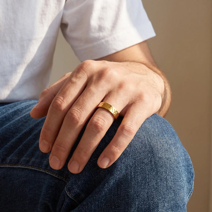 Highs & Lows Ring — HeavySaint men model