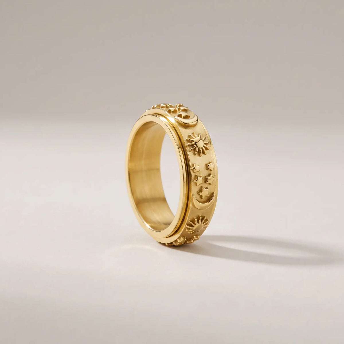Day & Night Prayer Spinner Ring — gold
