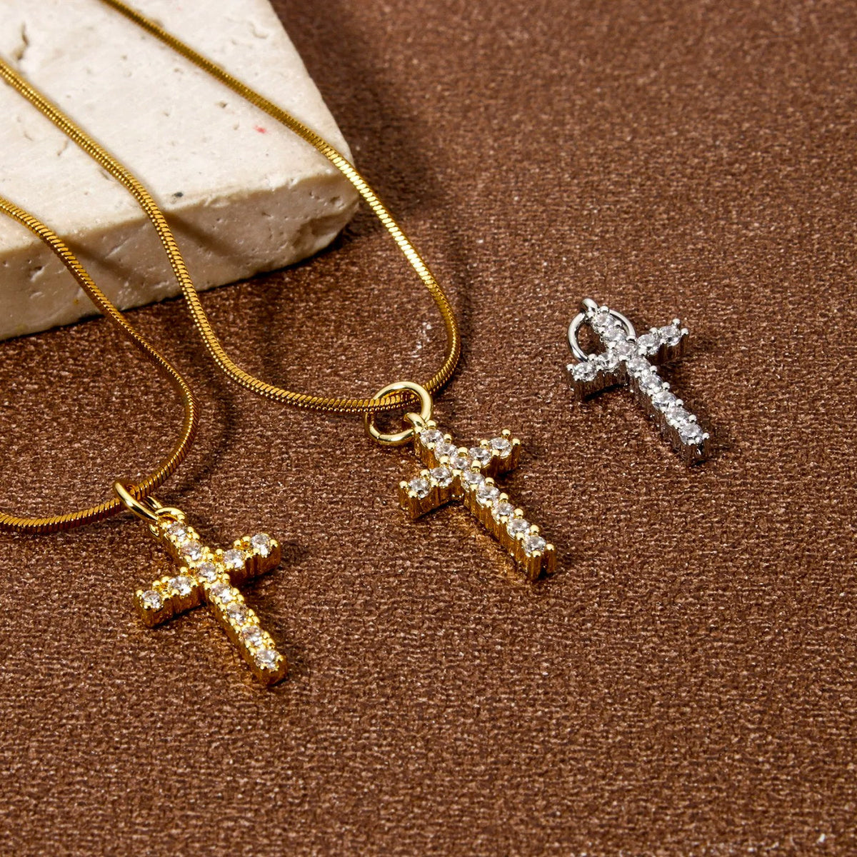 Crystal Gothic Cross Necklace
