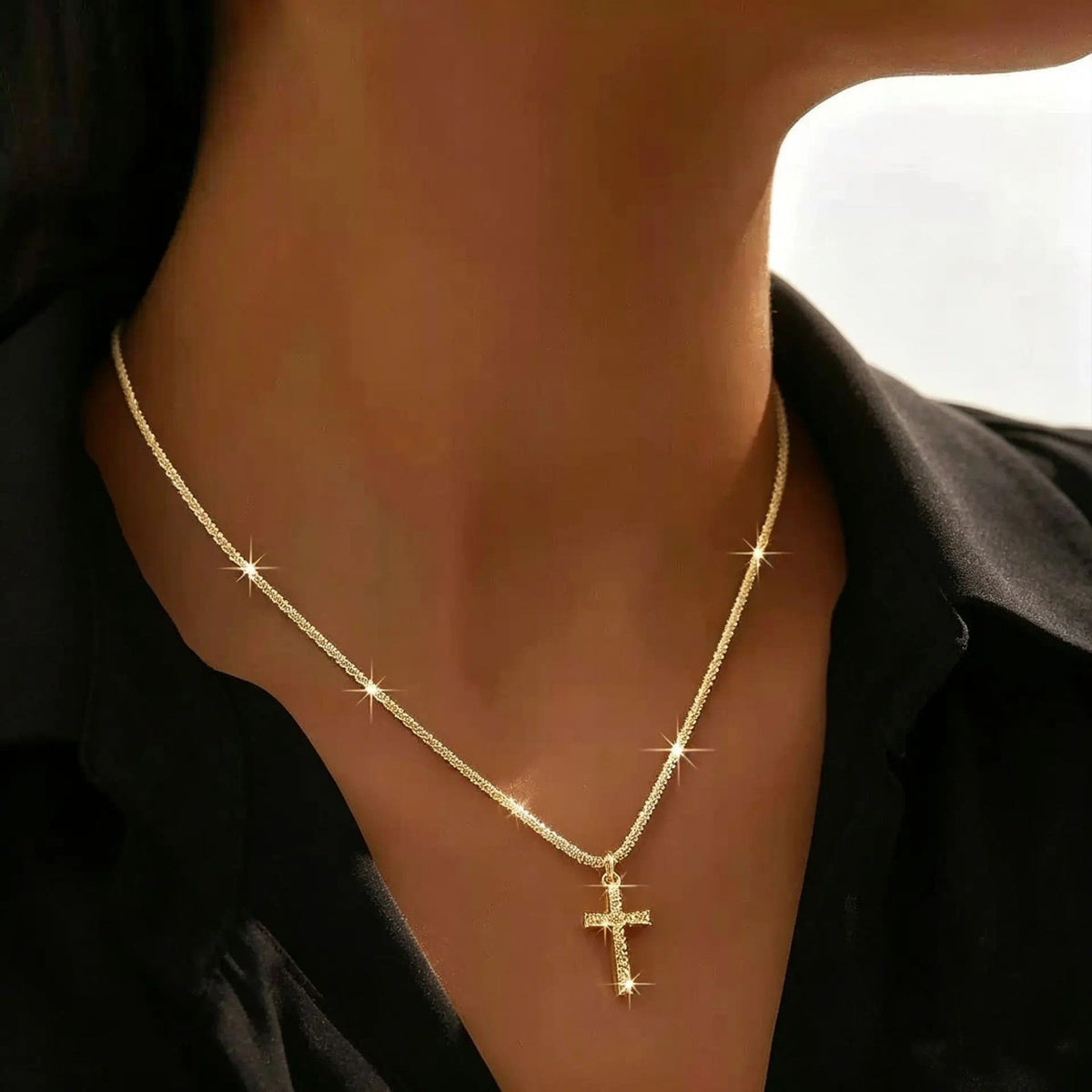 Dainty Crystal Cross Necklace